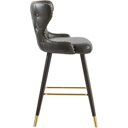 Meridian Hendrix Grey Vegan Leather Counter/Bar Stool