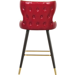 Meridian Hendrix Red Vegan Leather Counter/Bar Stool