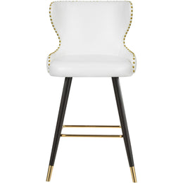 Meridian Hendrix White Vegan Leather Counter/Bar Stool
