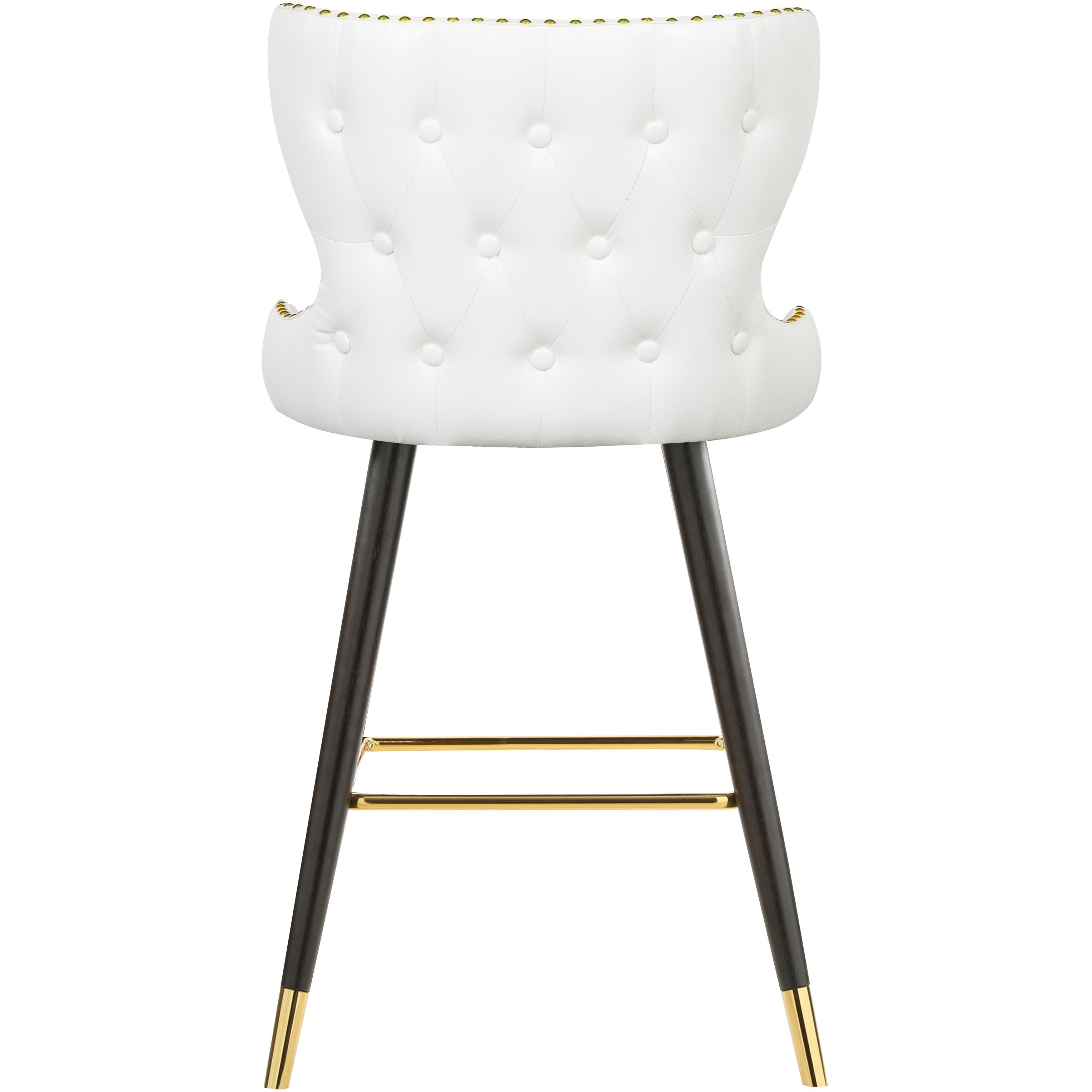 Meridian Hendrix White Vegan Leather Counter/Bar Stool