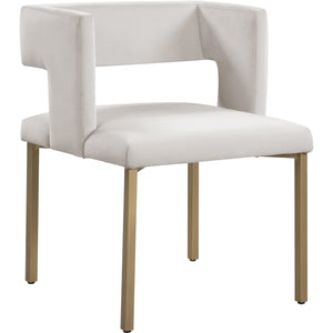 Meridian Caleb Cream Velvet Dining Chair
