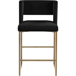 Meridian Caleb Black Velvet Counter Stool