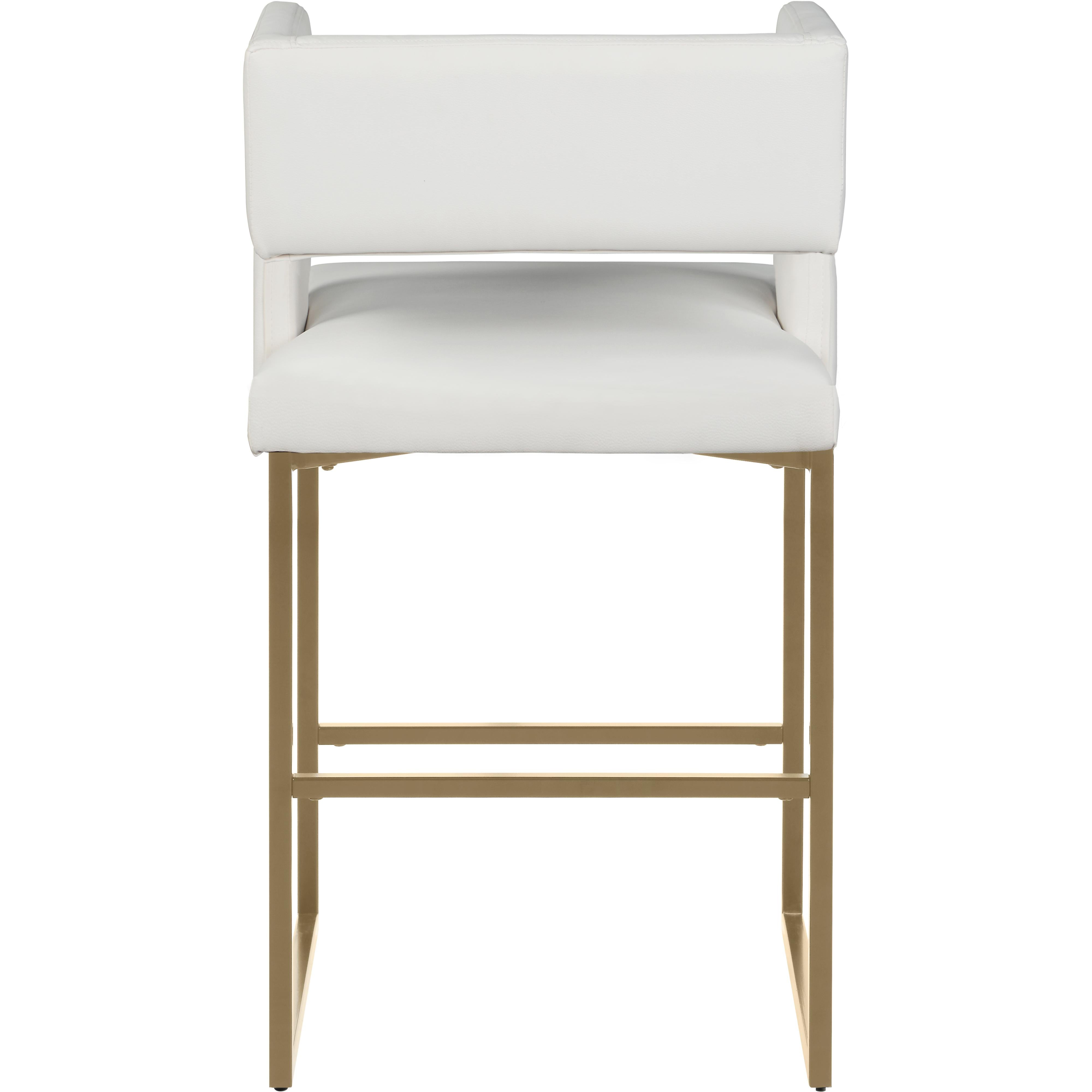 Meridian Caleb White Vegan Leather Counter Stool