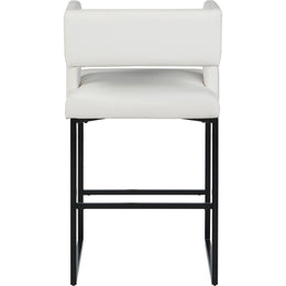 Meridian Caleb White Vegan Leather Counter Stool