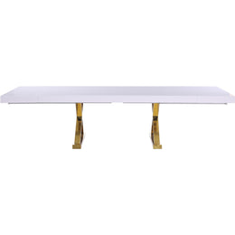 Meridian Excel White Lacquer Extendable Dining Table (3 Boxes)