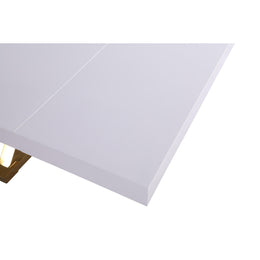 Meridian Excel White Lacquer Extendable Dining Table (3 Boxes)