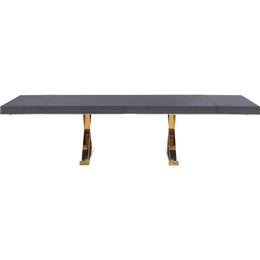 Meridian Excel Grey Oak Veneer Lacquer Extendable Dining Table (3 Boxes)