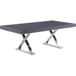 Meridian Excel Grey Oak Veneer Lacquer Extendable Dining Table (3 Boxes)