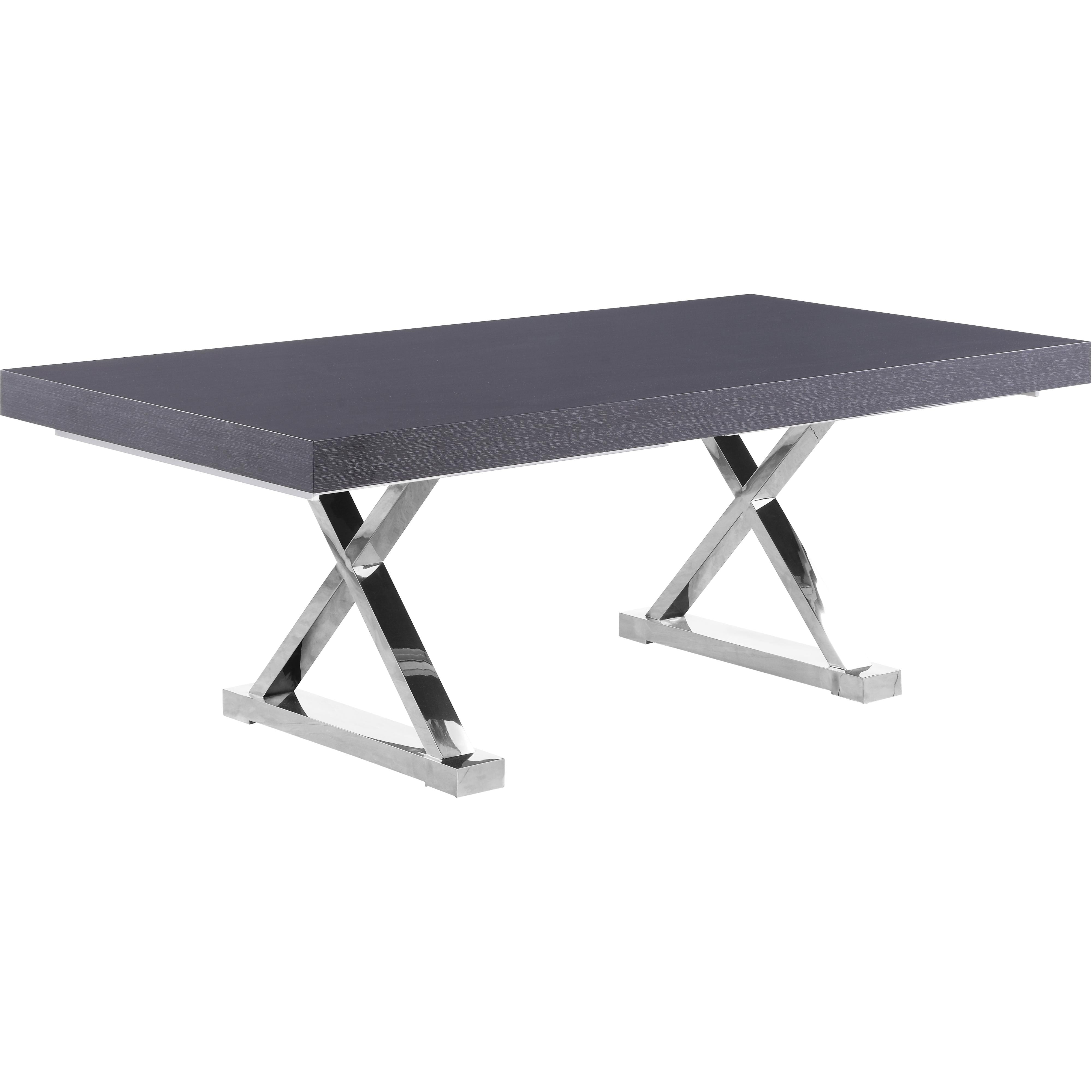 Meridian Excel Grey Oak Veneer Lacquer Extendable Dining Table (3 Boxes)
