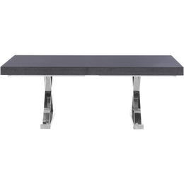 Meridian Excel Grey Oak Veneer Lacquer Extendable Dining Table (3 Boxes)