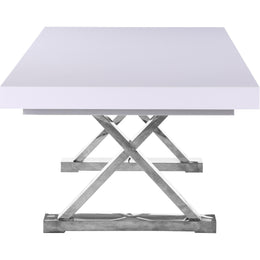 Meridian Excel White Lacquer Extendable Dining Table (3 Boxes)