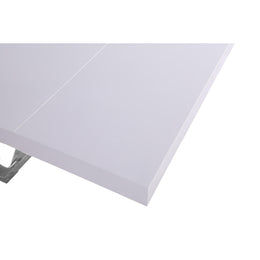 Meridian Excel White Lacquer Extendable Dining Table (3 Boxes)