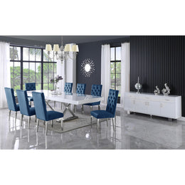 Meridian Excel White Lacquer Extendable Dining Table (3 Boxes)