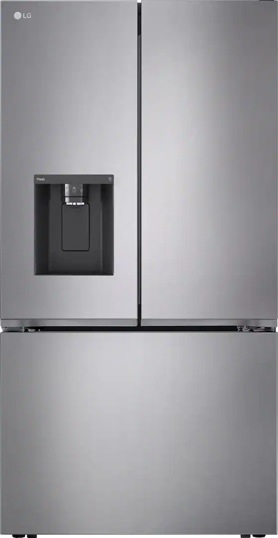 LG - 36-in Counter-Depth MAX 25.5 Cu. Ft. French Door Smart Refrigerator with Ice Plus - PrintProof Stainless Steel Look