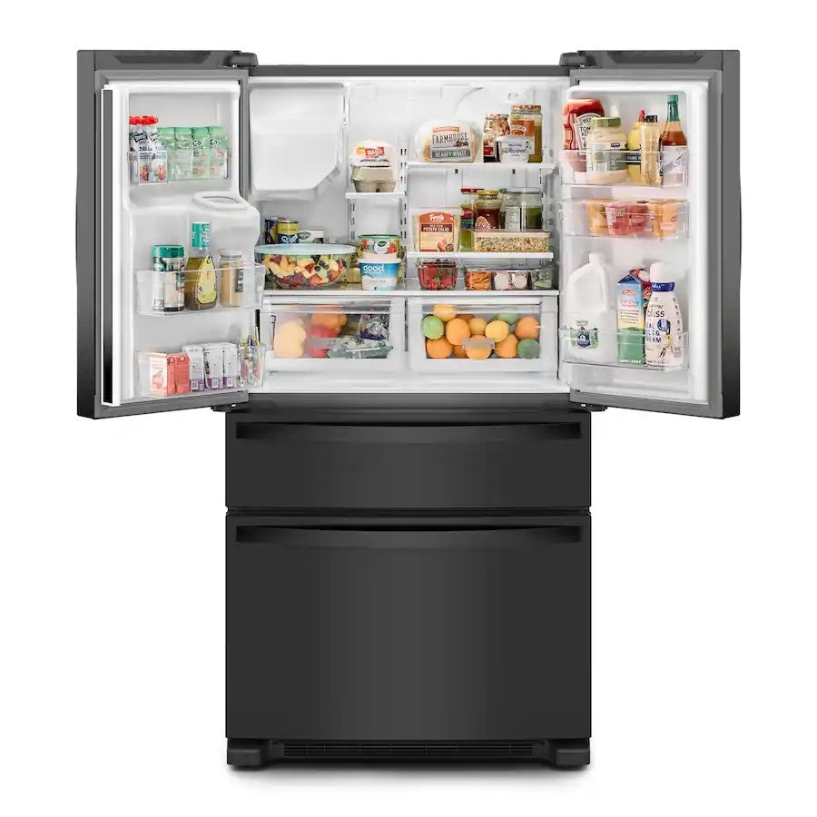 Whirlpool - 36 in. Wide 25 cu. ft. French Door Refrigerator with Two-Tier Freezer Storage - Black