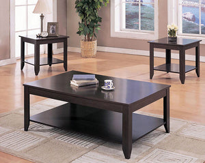 Brooks  Rectangular Coffee Table Set Cappuccino