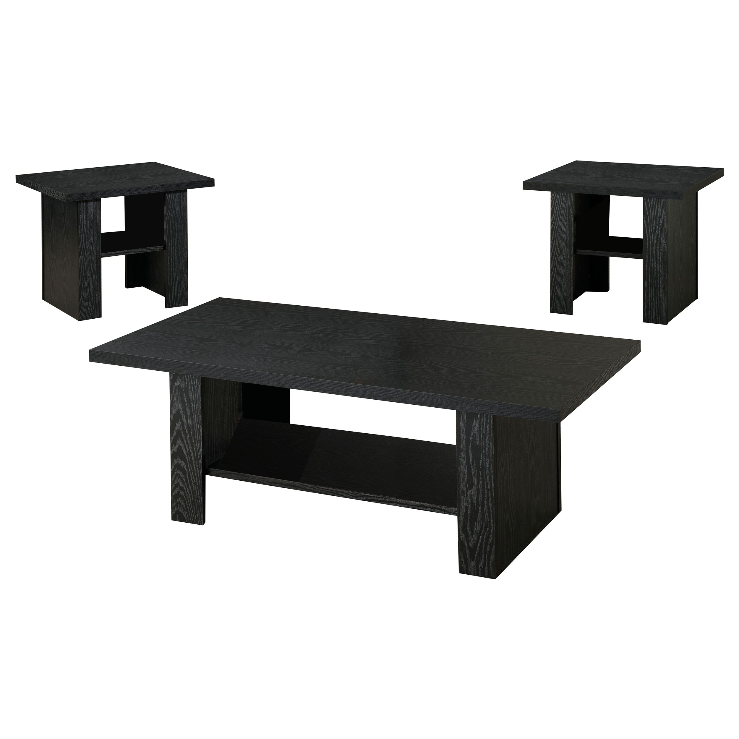 Rodez  Engineered Wood Coffee Table Set Black Oak