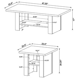 Rodez  Engineered Wood Coffee Table Set Black Oak