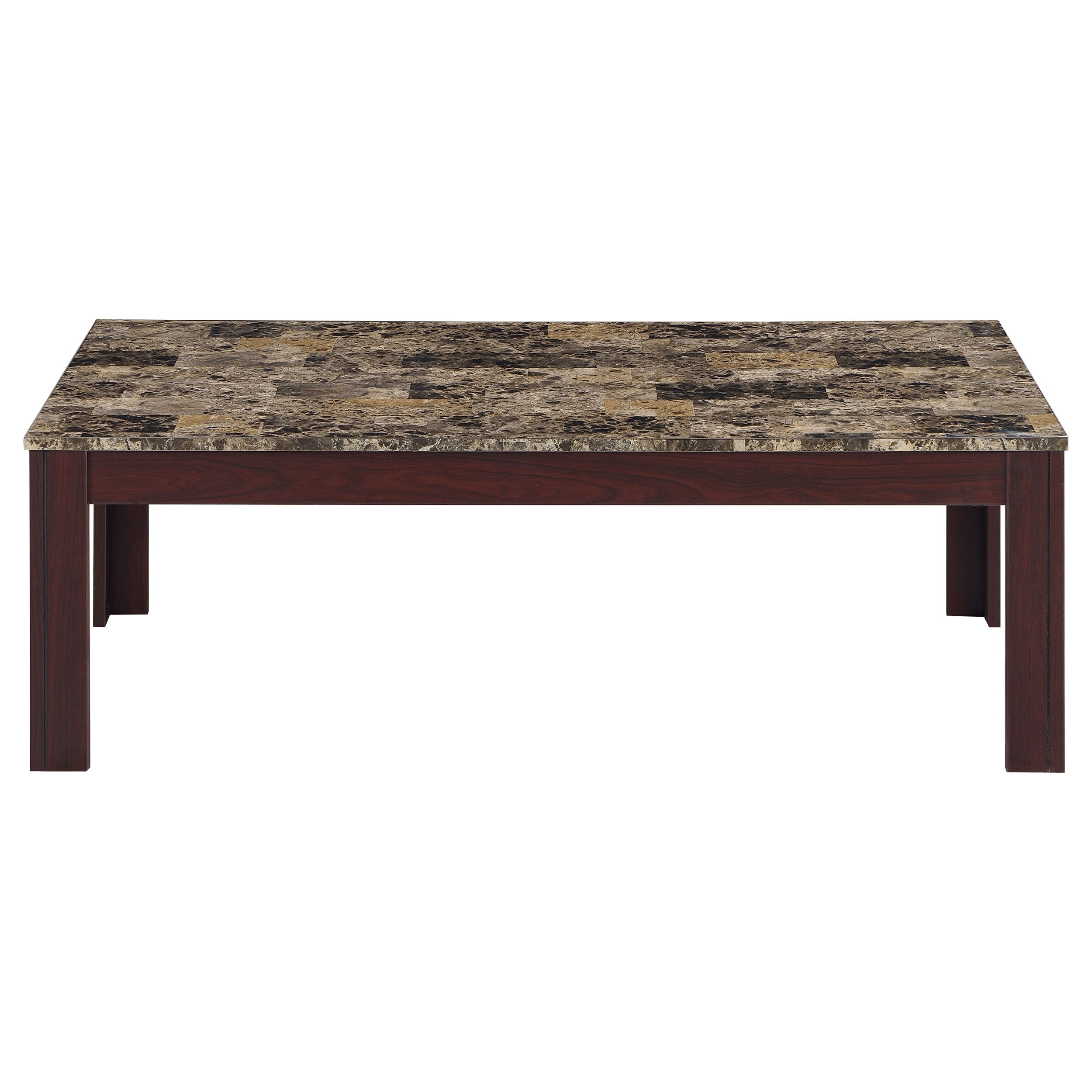 Rhodes  Faux Marble Top Coffee Table Set Brown