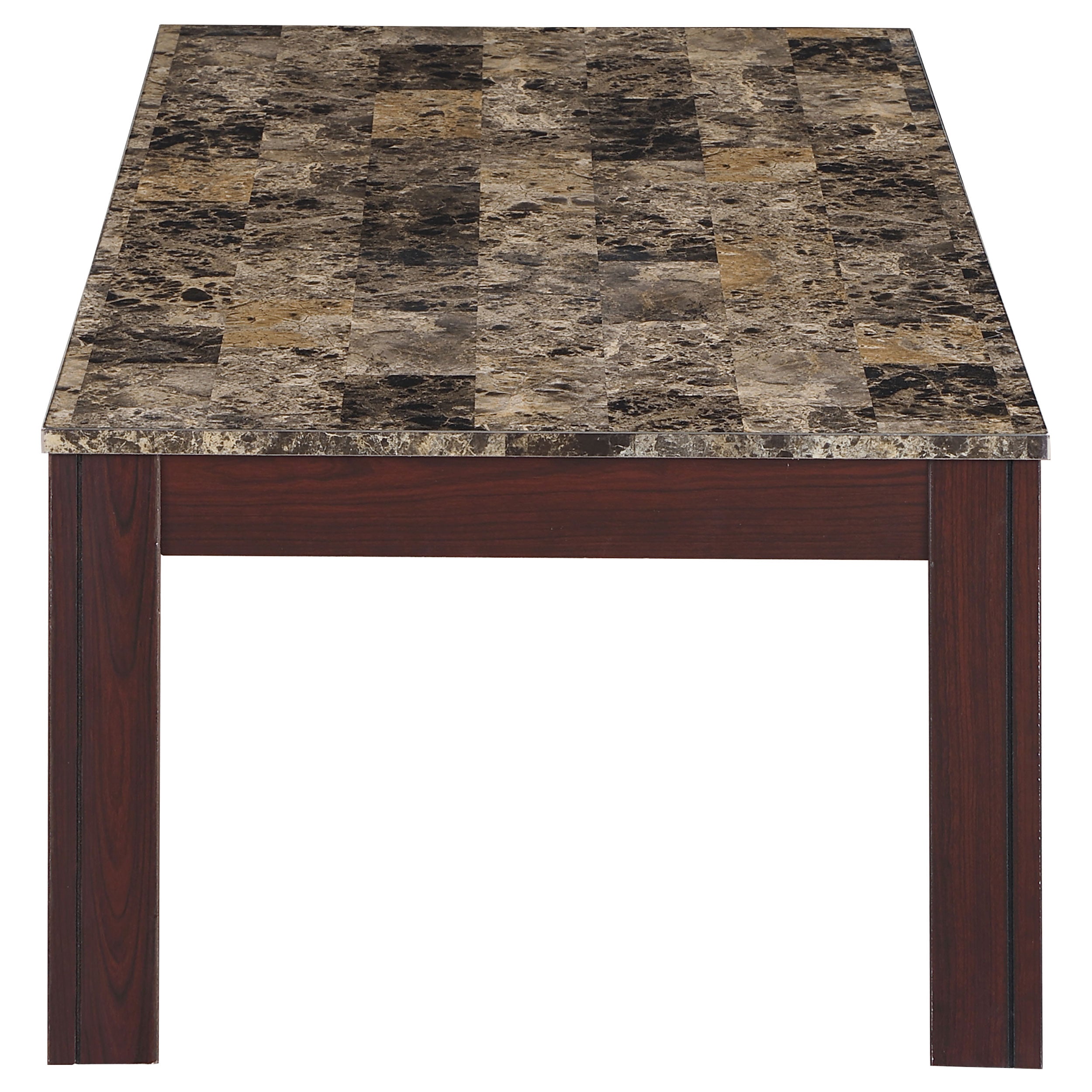Rhodes  Faux Marble Top Coffee Table Set Brown