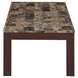 Rhodes  Faux Marble Top Coffee Table Set Brown