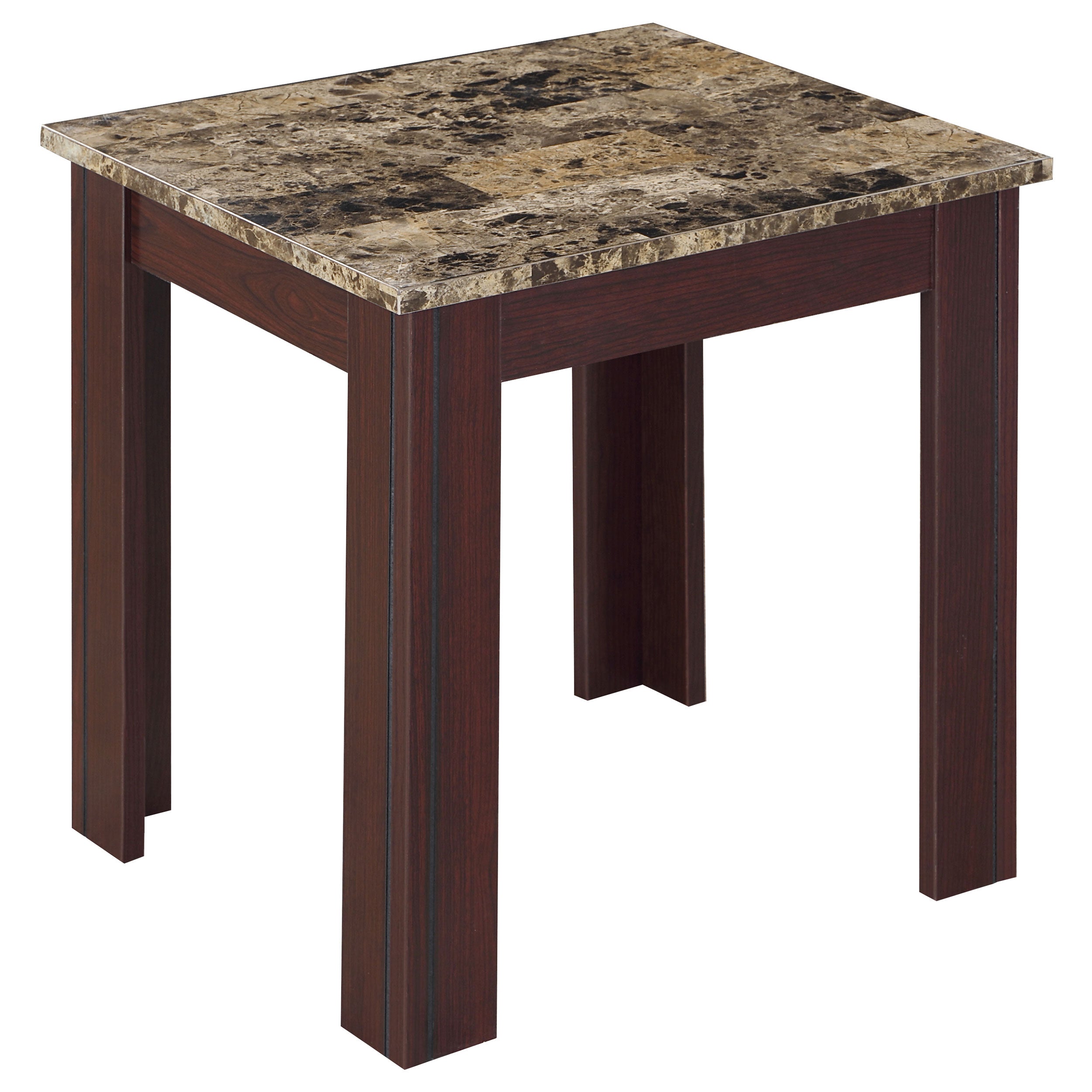 Rhodes  Faux Marble Top Coffee Table Set Brown