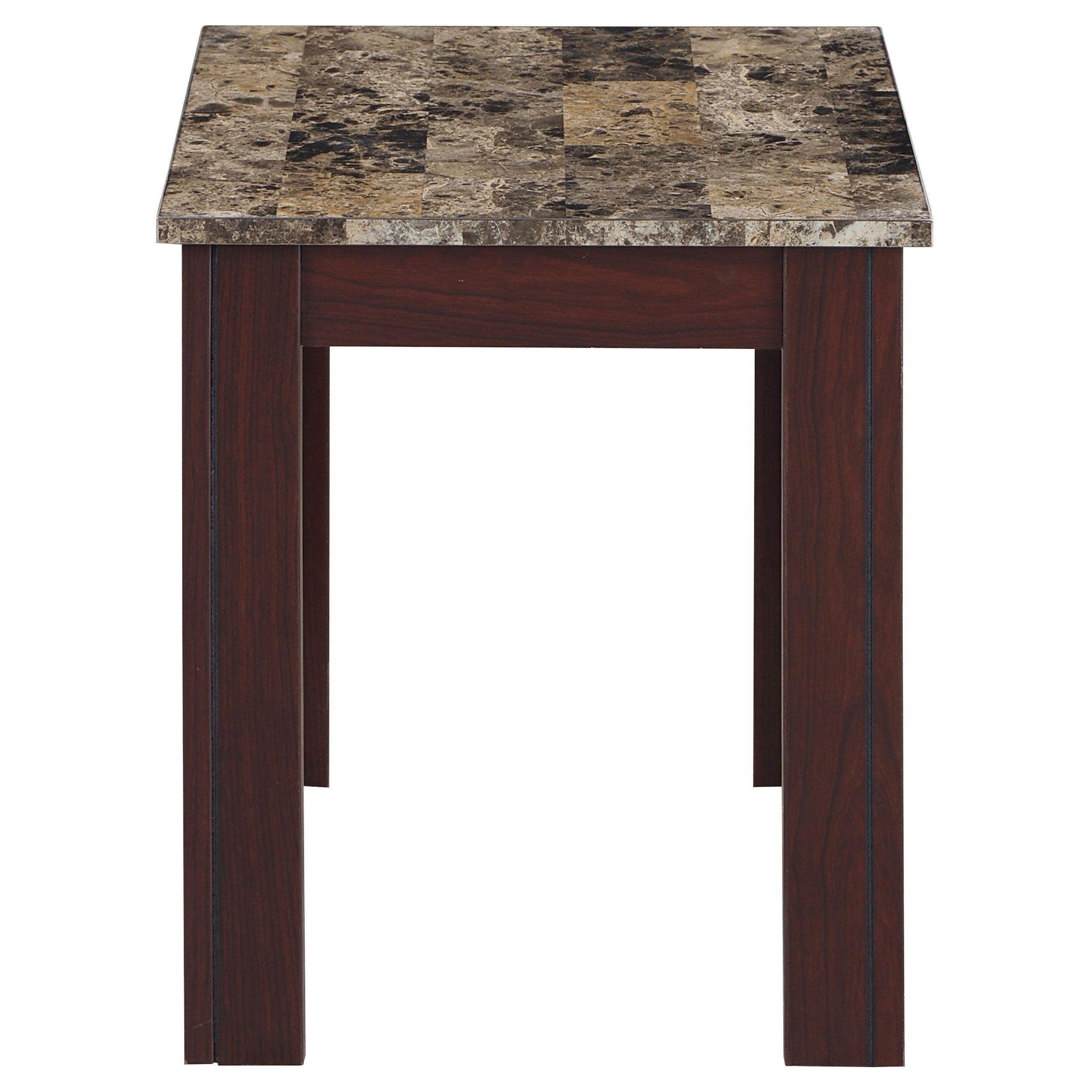 Rhodes  Faux Marble Top Coffee Table Set Brown