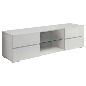 Galvin 4-drawer Wood 55-inch TV Stand White High Gloss