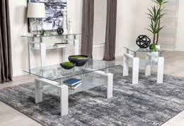 Dyer 1-shelf Square Glass Top Side End Table Black