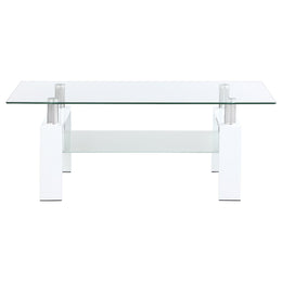Dyer 1-shelf Rectangular Glass Top Coffee Table Black