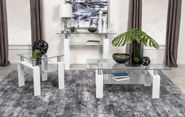 Dyer 1-shelf Rectangular Glass Top Coffee Table Black