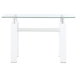 Dyer Rectangular Glass Top Entryway Sofa Console Table Black