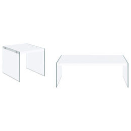 Opal Coffee and End Table Set White High Gloss