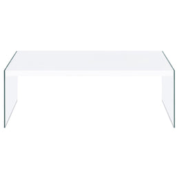 Opal Rectangular Glass Frame Coffee Table White High Gloss