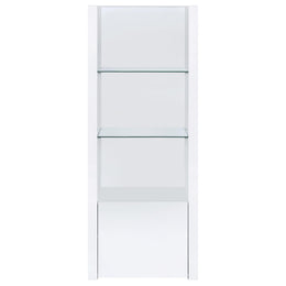 Jude 3-shelf Engineered Wood Media Tower High Gloss White