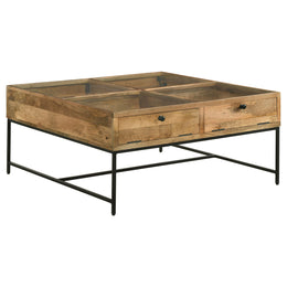 Stephie  Square Coffee and End Table Set Honey Brown