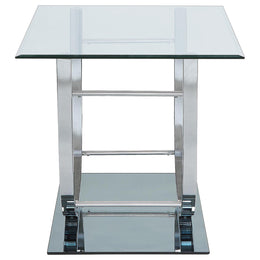Danville Glass Top Coffee and End Table Set Chrome