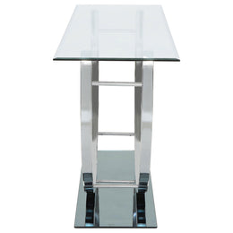 Danville U-shaped Glass Top Entryway Console Table Chrome