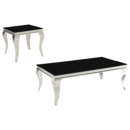 Carone Glass Top Coffee and End Table Set