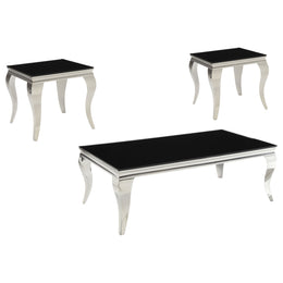 Carone Glass Top Coffee and End Table Set
