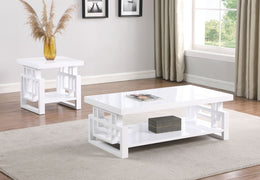 Schmitt  Coffee and End Table Set White High Gloss