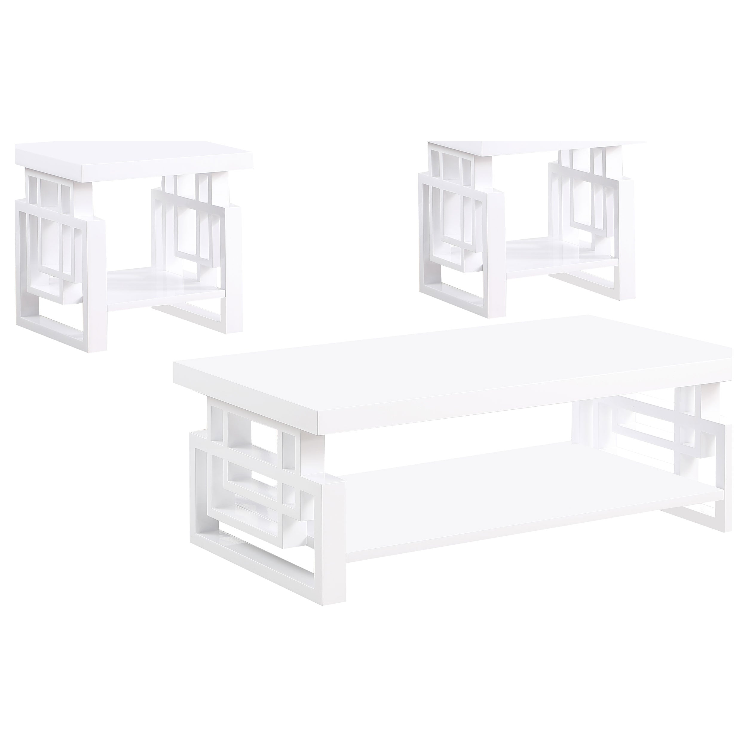 Schmitt  Coffee and End Table Set White High Gloss