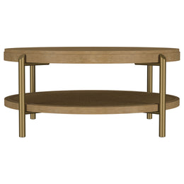 Arini Round Coffee Table With Storage Shelf