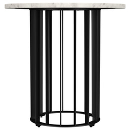 Haven  Round Marble Coffee and End Table Set Black