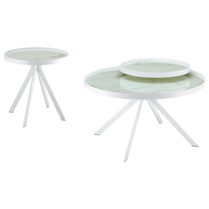 Briggs  Round Coffee and End Table Set Black