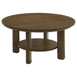Ottowa  Round Wood Coffee Table Set Brown