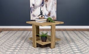Dawn Square Engineered Wood End Table Mango Brown
