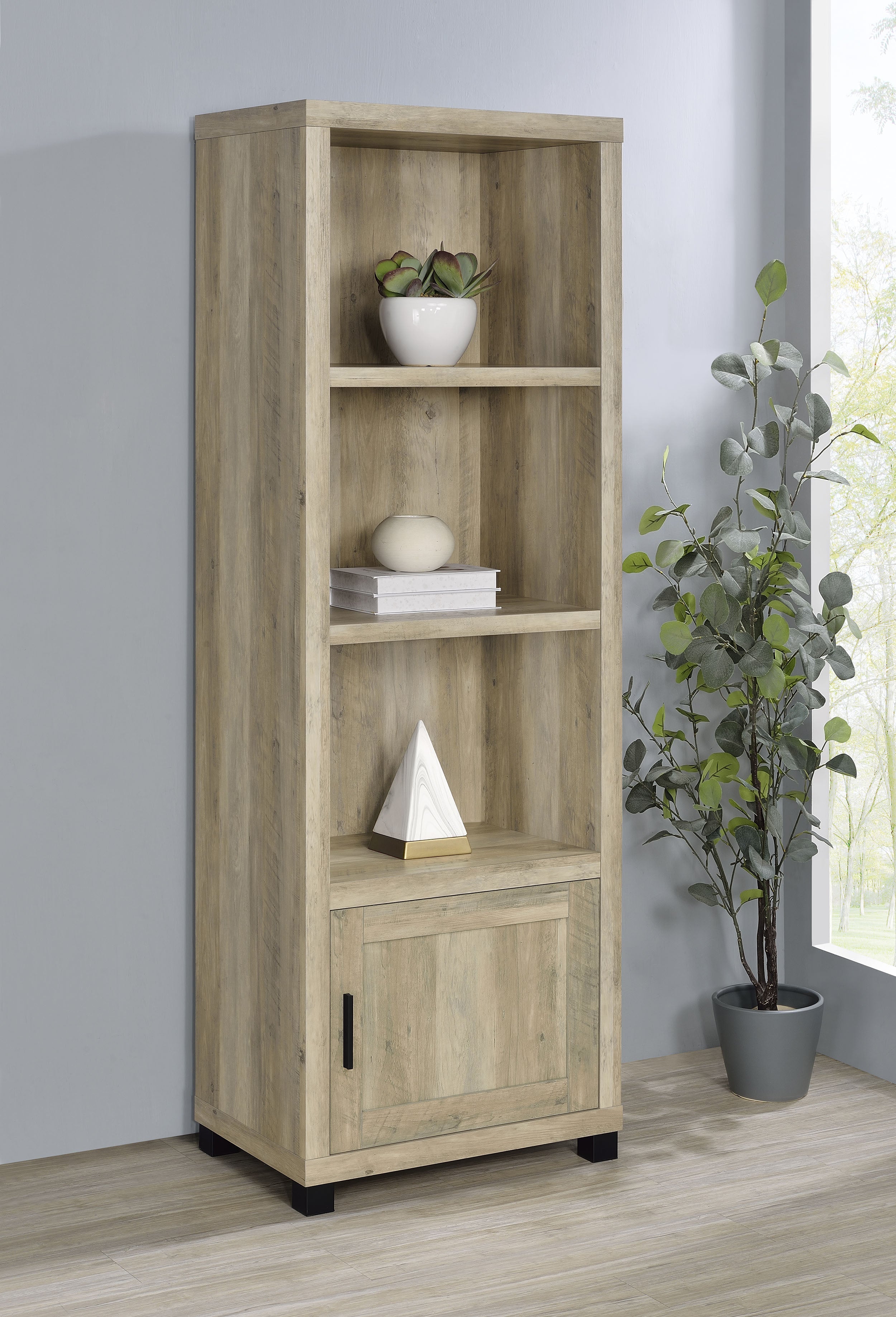 Sachin 3-shelf Engineered Wood Media Tower Dark Pine