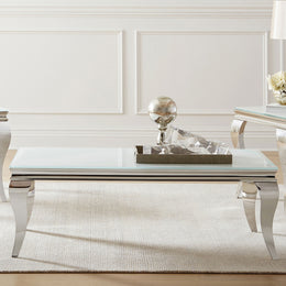 Carone Rectangular Glass Top Coffee Table Black and Chrome