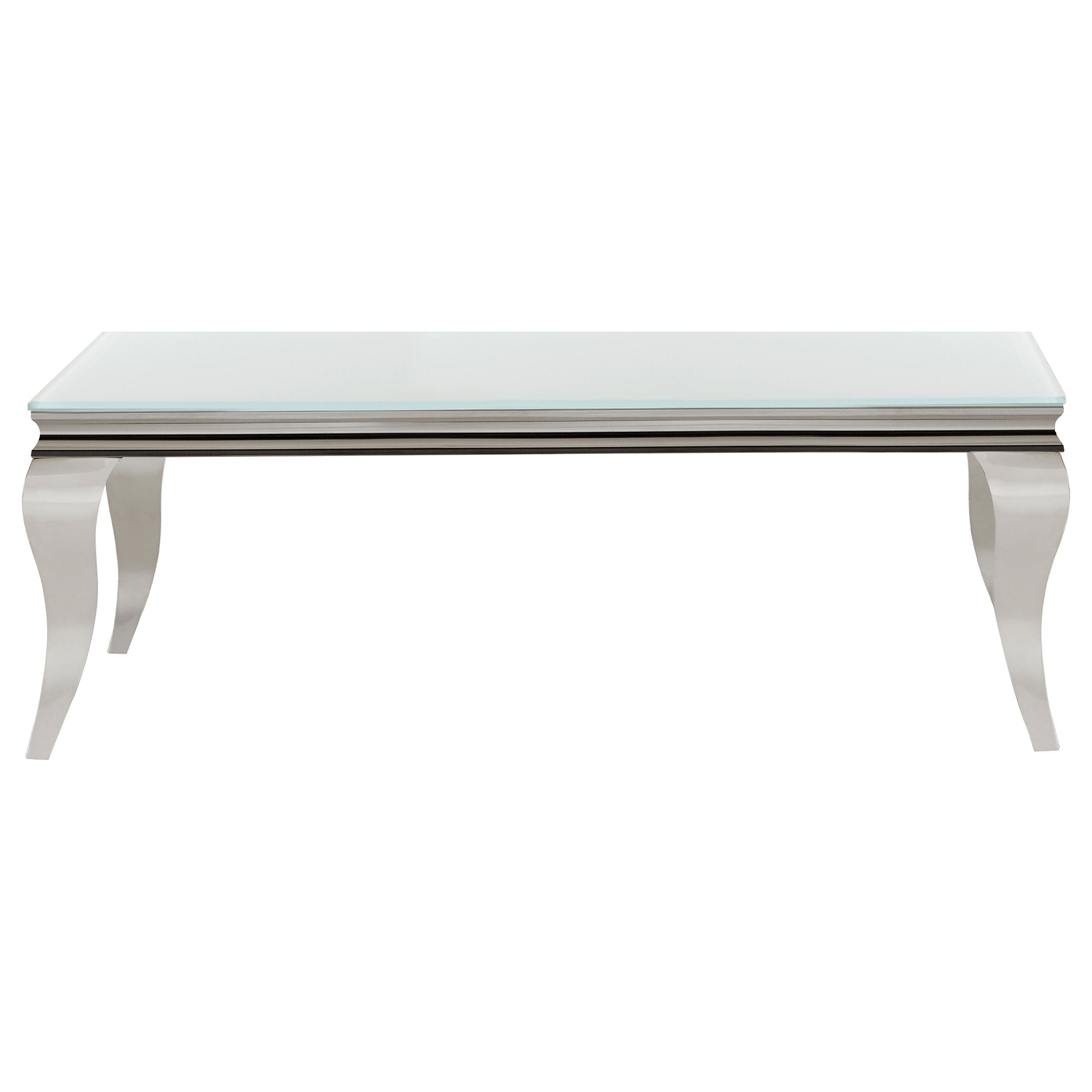 Carone Rectangular Glass Top Coffee Table Black and Chrome